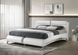 Jeremaine Upholstered Eastern King Sleigh Bed White