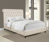 Devon 57-inch Upholstered Eastern King Panel Bed Beige