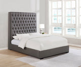Camille Upholstered California King Panel Bed Grey