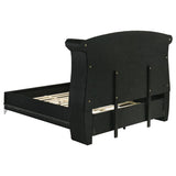 Barzini Upholstered Eastern King Wingback Bed Black