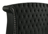 Barzini Upholstered Eastern King Wingback Bed Black