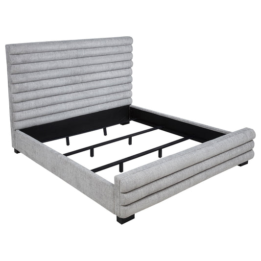 Patricia 58-inch Boucle Upholstered California King Bed Grey