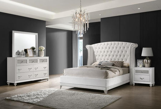 Barzini 5-Piece Eastern King Bedroom Set White