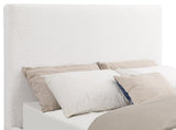 Knox Queen Bouclé Upholstered Platform Bed Cream