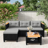 Wholesale 3-Piece Patio Furniture Set, PE Rattan Outdoor Sectional