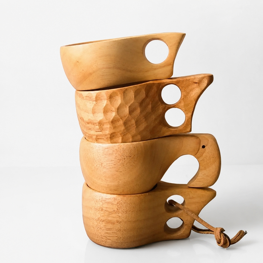 Portable Wooden Kuksa Mug Camping Coffee Cup
