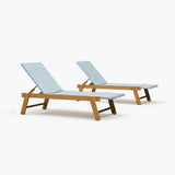 PURPLE LEAF Extra Large Patio Chaise Lounge French Outdoor Wicker Lounger Matte Teak Aluminum Frame 771LBS Capacity PE Rattan Adjustable Backrest for Pool Garden Beach Backyard