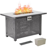 Wholesale 41.7" 50,000 BTU Propane Fire Pit Table with Lid & Cover