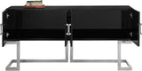 Beth Contemporary Sideboard Buffet with Chrome Stainless Steel Base for Stylish Dining Storage