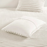 300GSM Fluffy Ribbed Plush Comforter Set,Ivory