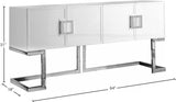 Beth Contemporary Sideboard Buffet with Chrome Stainless Steel Base for Stylish Dining Storage