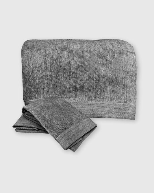 Melange Bamboo Cotton Bath Sheet 3 Piece Set - Charcoal