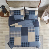 Modern Farmhouse Patchwork Quilt Mini Set, Blue