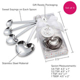 Heart Shaped Stainless Steel Measuring Spoons Set