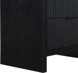 Fairfax Night Stand - Exquisite Art Deco Design with Fluted Drawers and Matte Metal Handles for Elegance