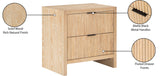 Fairfax Night Stand - Exquisite Art Deco Design with Fluted Drawers and Matte Metal Handles for Elegance