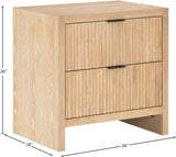 Fairfax Night Stand - Exquisite Art Deco Design with Fluted Drawers and Matte Metal Handles for Elegance