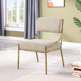 Bastille - Upholstered Dining Side Chair (Set of 2) - Brass Frame