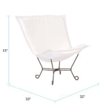 Patio Scroll Puff Chair Seascape Natural Titanium Frame