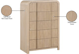 Fluted Chest - Elevate Your Decor with Elegant Art Deco Design, Fluted Drawers, and Unique Shape
