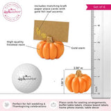 Orange Pumpkin Place Card Holders Set of 6