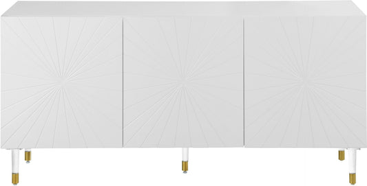 Starburst Contemporary Sideboard with Gold Finished Base and Ample Storage for Stylish Living Spaces