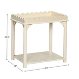 Scalloped Rectangle Side Table White