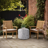 Indoor/Outdoor Pouf Tall Syros Fog