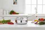 Mauviel M'Cook SB 5-Ply Saute Pan With Lid, Brushed Cast Stainless Steel Handle, 3.4-Qt