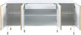 Bellissimo Acrylic Contemporary Sideboard with Gold Legs - Elegant Storage for Dining & Living Spaces