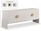 Beckwith Cream Sideboard: Stylish Buffet with Custom Handles, Linen Textured Finish & Modern Design