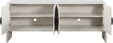 Beckwith Cream Sideboard: Stylish Buffet with Custom Handles, Linen Textured Finish & Modern Design