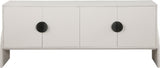 Beckwith Cream Sideboard: Stylish Buffet with Custom Handles, Linen Textured Finish & Modern Design