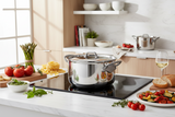 Mauviel M'Cook SB 5-Ply Stewpan With Lid,Brushed Cast Stainless Steel Handles, 6.1-Qt