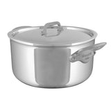 Mauviel M'Cook SB 5-Ply Stewpan With Lid, Brushed Cast Stainless Steel Handles, 9.2-Qt