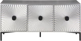 Glitz Contemporary Sideboard Buffet - Starburst Design with Antique Silver Finish & Storage Solutions