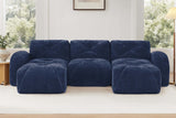 MYLO 110" 3-Seater Sofa with 2 Ottomans
