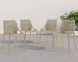 Mykonos Contemporary Outdoor Patio Dining Chair Set (Set of 4)
