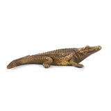 Antiqued Gold Crocodile Sculpture