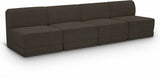 Ollie 120" Boucle Fabric Upholstered 4pc. Armless Modular Sofa