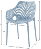 Mykonos Contemporary Outdoor Patio Dining Chair Set (Set of 4)