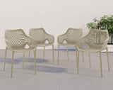 Mykonos Contemporary Outdoor Patio Dining Chair Set (Set of 4)