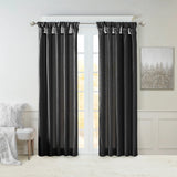 Twist Tab Lined/Total Blackout Window Curtain Panel, Black