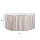 Indoor/Outdoor Universal Round Ottoman Dune Sand Cover Only