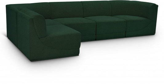 Ollie 128" Boucle Fabric Upholstered 5pc. Modular Sectional