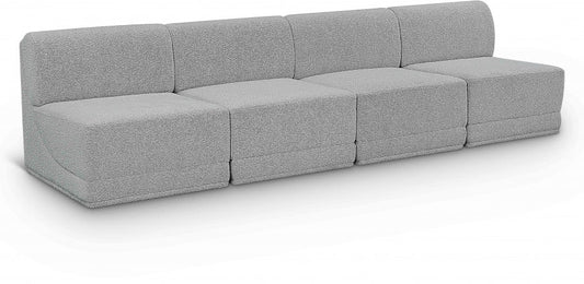 Ollie 120" Boucle Fabric Upholstered 4pc. Armless Modular Sofa