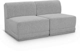 Ollie 60" Boucle Fabric Upholstered 2pc. Armless Modular Loveseat