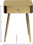 Rylan Night Stand - Modern Metal Storage Table with Drawer for a Stylish and Minimalist Bedroom Decor