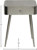 Rylan Night Stand - Modern Metal Storage Table with Drawer for a Stylish and Minimalist Bedroom Decor