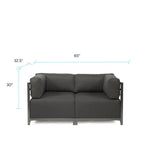 Axis 2pc Sectional Sterling Charcoal Titanium Frame